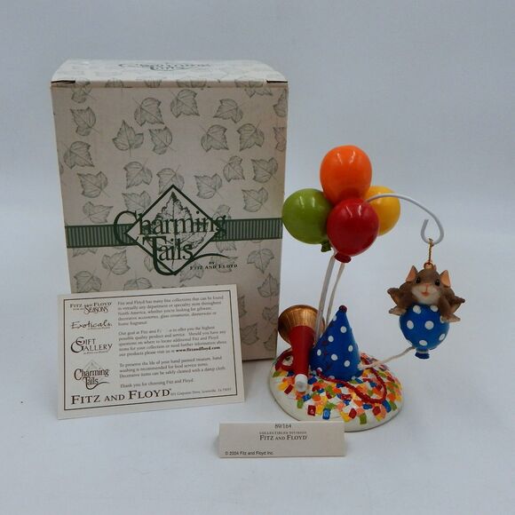 Fitz and Floyd Charming Tails You Give Me A Lift Birthday Figurine 89/164 Griff - Picture 1 of 11